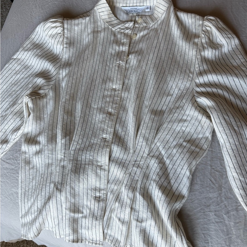 & Other Stories Striped Button-Up Blouse